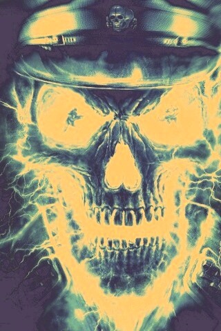 Череп из молний обои