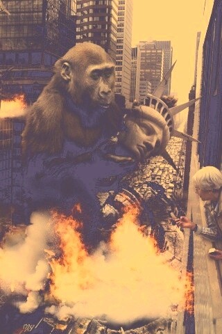 Обезьяна терроизирует Нью-Йорк обои