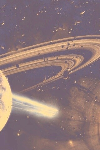 Голубой метеорит и туманность в виде сердца обои