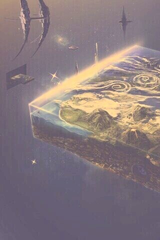 Кубическая земля в вакууме обои