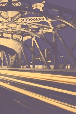 Движение на мосту обои