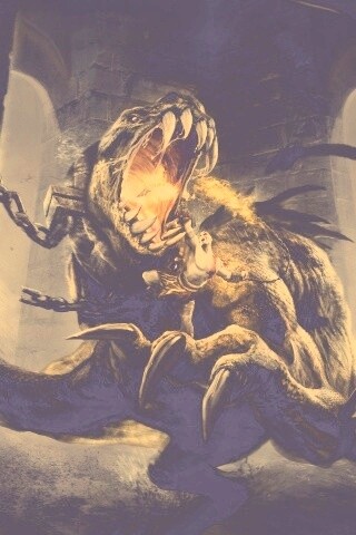 Кратос против динозавра обои