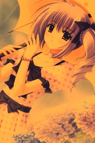 Девочка с зонтиком обои