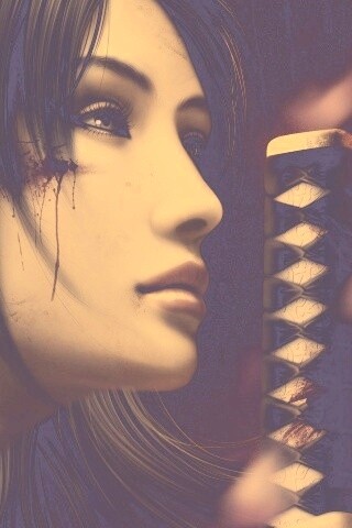 Японка с катаной обои