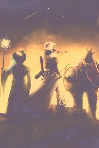 Воин, лучник и маг обои