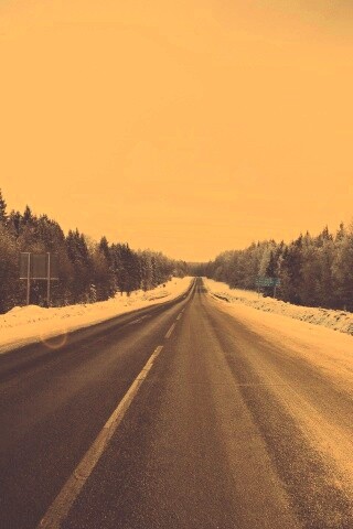 Дальняя дорога зимой обои