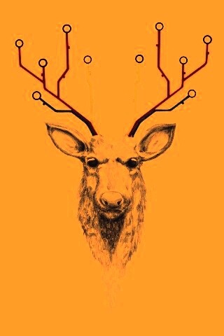 Схематичный олень обои