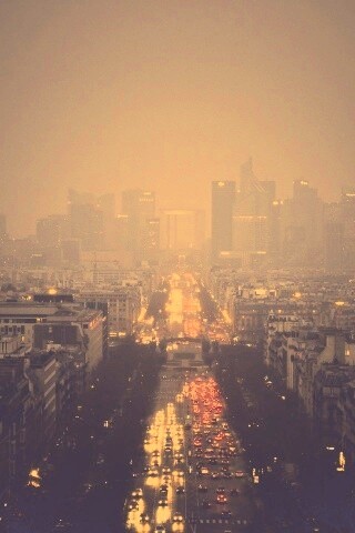 Ночной город в тумане обои