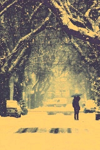 Зимняя улица обои