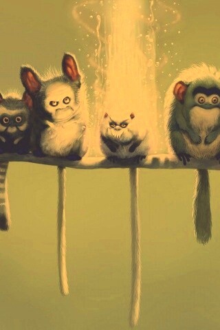 Существа на ветке обои