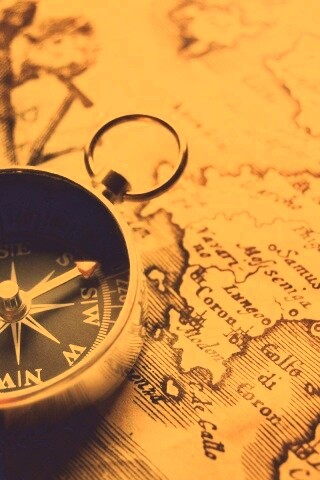 Компас и карта обои