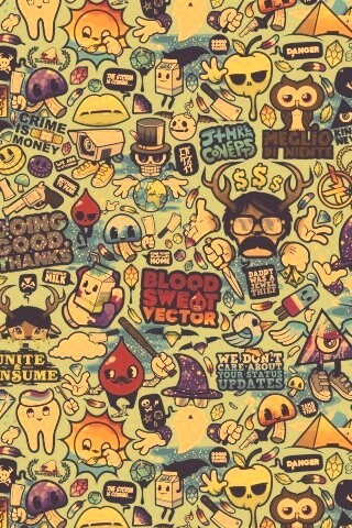 Коллаж из мультяшных картинок обои