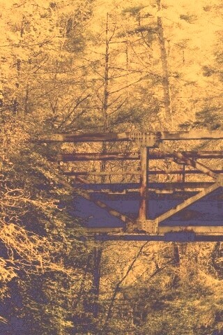 Металлический мост в лесной глуши обои