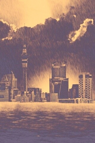 Гроза над городом обои