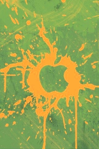 Яблоко в краске обои