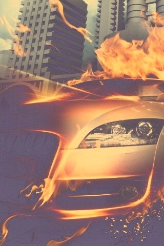 Ауди в огне обои