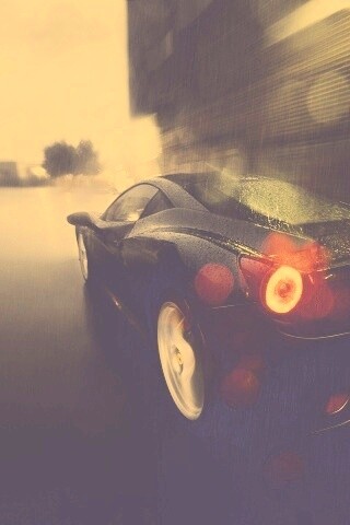 Ferrari под дождем обои