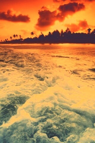 Огненный пляж обои