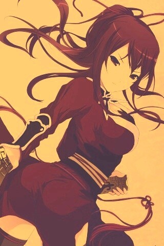 Рыжая девочка с мечем обои