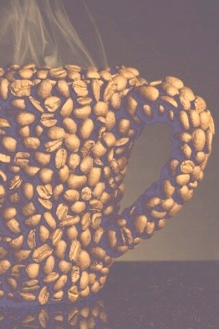 Кружка из кофейных зерен обои