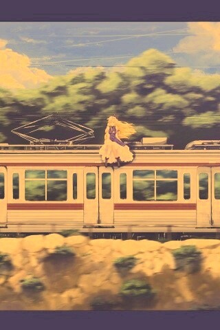 Девушка на крыше поезда обои