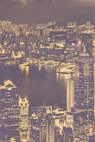 Небоскребы ночью обои