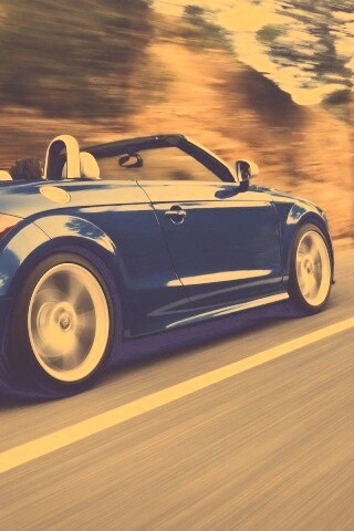 Синий кабриолет Audi обои