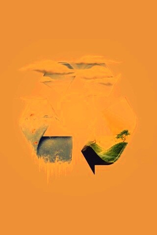 Круговорот воды в природе в значке переработки обои