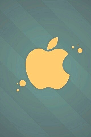 Логотип Apple на фоне голубых полос обои