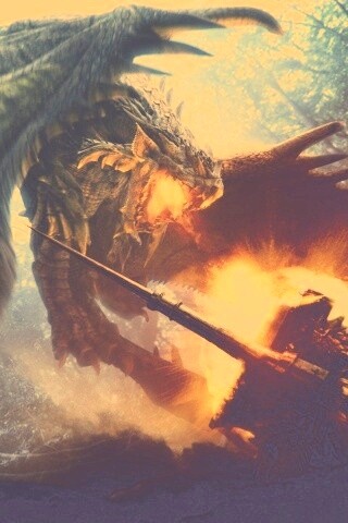 Атакующий дракон обои