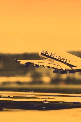 Взлет гражданского самолета обои