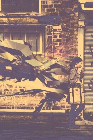 3D граффити на стене обои