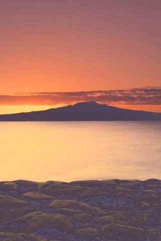 Закат за островом Рангитото обои