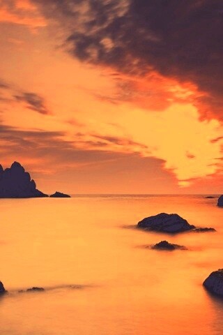 Закат на море обои