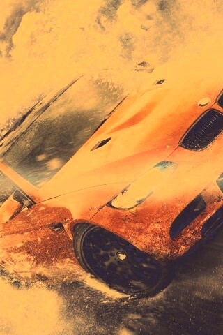 Погоня за оранжевым BMW обои