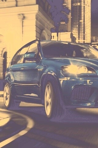 Синий кроссовер BMW обои