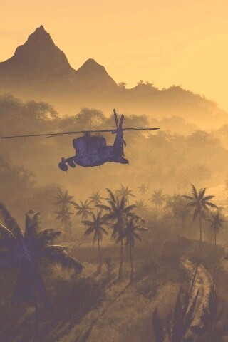 Вертолет над тропиками в crysis обои