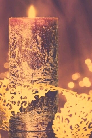 Новогодняя свеча обои