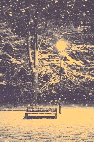 Ночь..улица..фонарь..скамейка.. обои