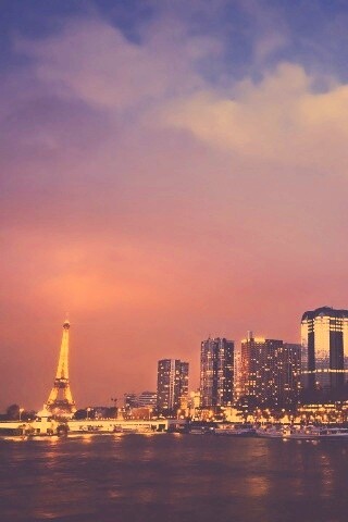 Вид на ночной Париж обои