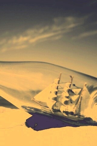 Парусник в бутылке обои