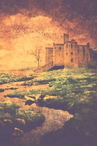 Старинный пейзаж с замком обои