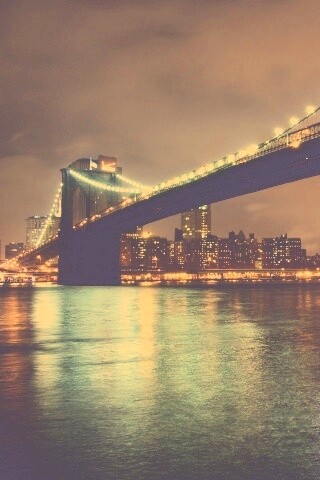 Мост в огнях обои