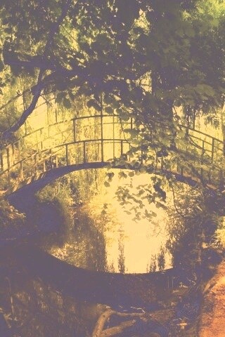 Живописный мостик обои