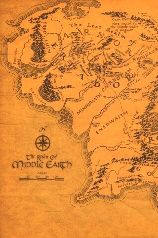 Карта Средиземья обои