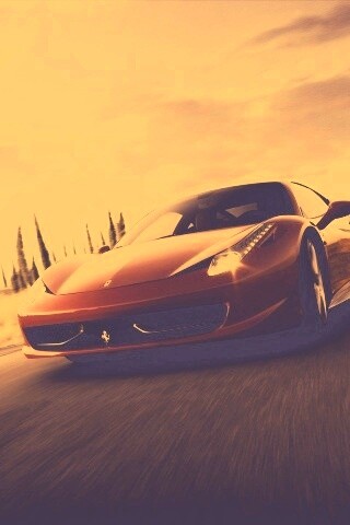 Красная Феррари на трассе обои