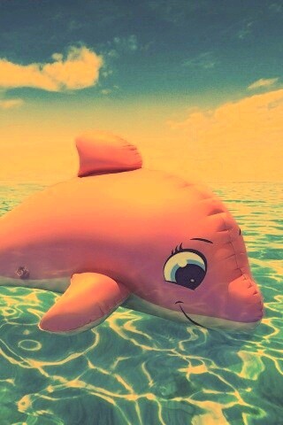 Надувной розовый дельфин обои