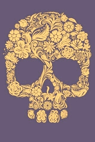Череп из векторных цветов обои