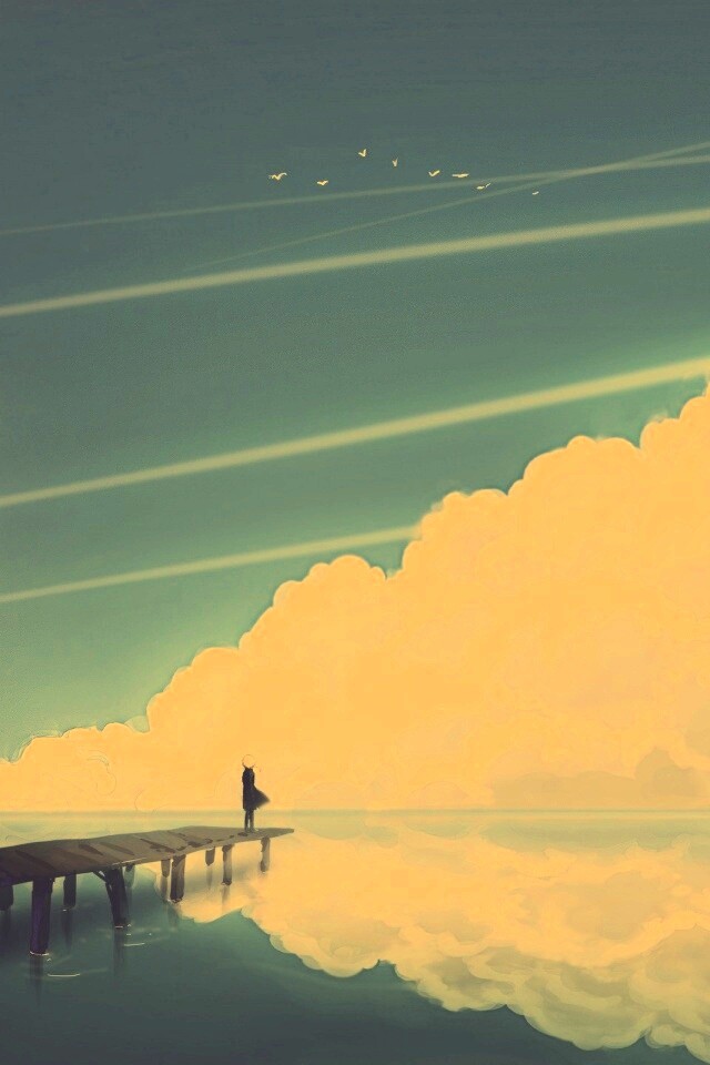 Облако на горизонте обои