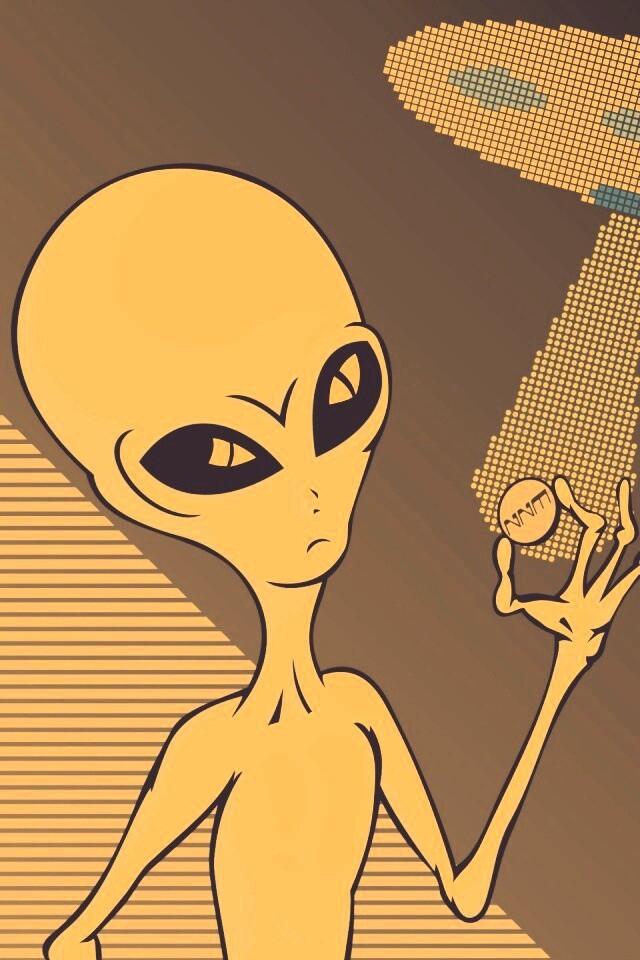 Пришелец с монеткой обои